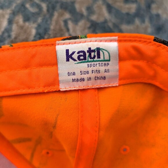 KATI Baseball Hat Unisex OS Orange Mossy Oak Flex Strap Logo Hunting Sports Cap - Picture 11 of 13